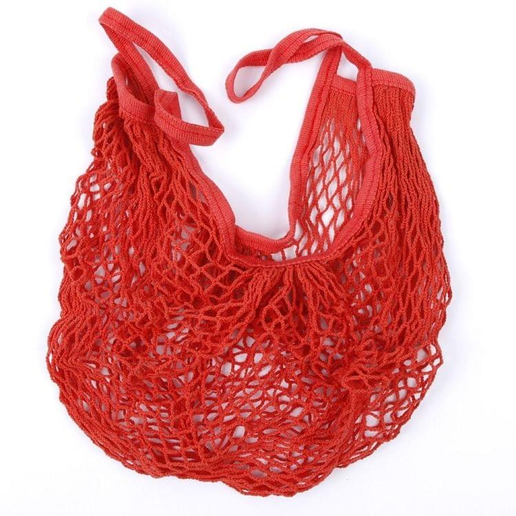 2 PCS Mesh Shopping Bag Reusable String Fruit Storage Handbag Totes Women Shopping Mesh Net Woven Bag Shop Grocery Tote Bag(White)