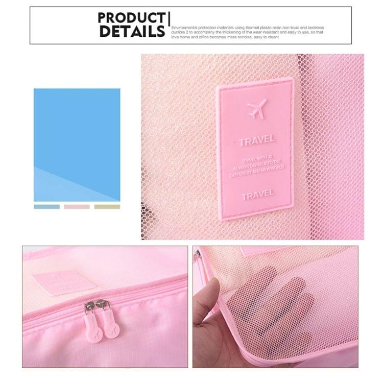 6 in 1 Outdoor Traveling / Household Clothing Storage Bag Included Six Pieces Suit(Pink)