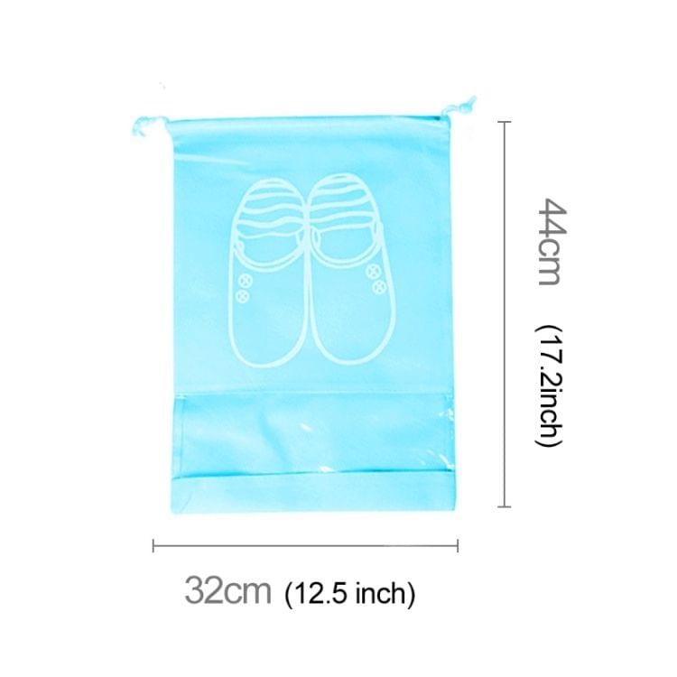 10 PCS D-POCKET Non-Woven Drawing Belt Shoe Pouch,Large Size(Blue)