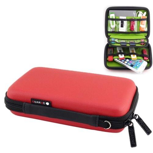 Portable Multi-function EVA Material Digital Device Travel Storage Bag for Phone / Power Bank / USB Disk / SD Disk / PSP Console, Internal Size: 16.5*9.5*3.8cm(Red)