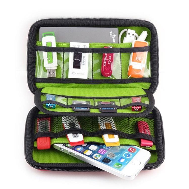 Portable Multi-function EVA Material Digital Device Travel Storage Bag for Phone / Power Bank / USB Disk / SD Disk / PSP Console, Internal Size: 16.5*9.5*3.8cm(Red)