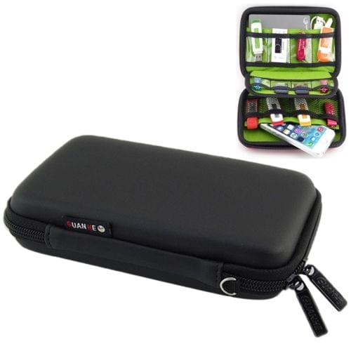 Portable Multi-function EVA Material Digital Device Travel Storage Bag for Phone / Power Bank / USB Disk / SD Disk / PSP Console, Internal Size: 16.5*9.5*3.8cm(Black)