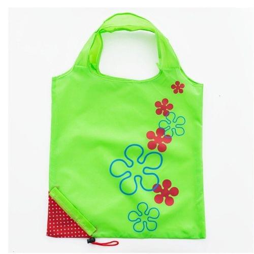 2 PCS Creative Strawberry Shopping Reusable Folding Reusable Grocery Shopping Bag(Green)