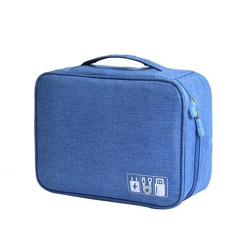 Digital Cable Bag Men Portable Travel Gadgets Pouch Power Cord Charger Headset Organizer(Sky blue)