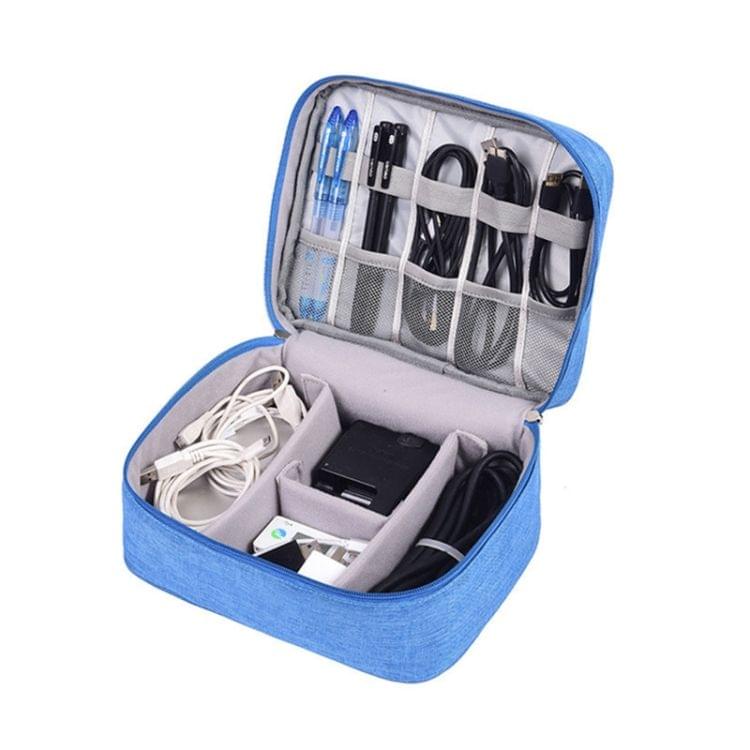 Digital Cable Bag Men Portable Travel Gadgets Pouch Power Cord Charger Headset Organizer(Sky blue)