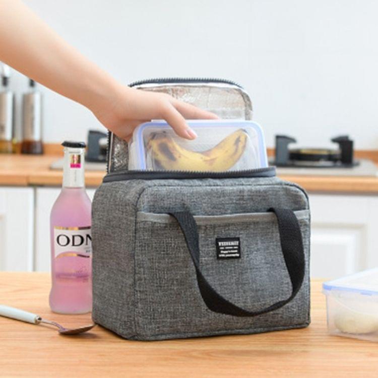 2 PCS Waterproof Lunch Bags Oxford Travel Necessary Picnic Pouch Dinner Box Food Case(Purple)