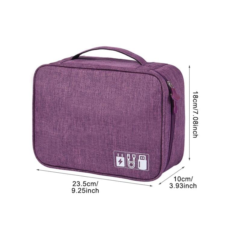 Digital Cable Bag Men Portable Travel Gadgets Pouch Power Cord Charger Headset Organizer(Wine red)