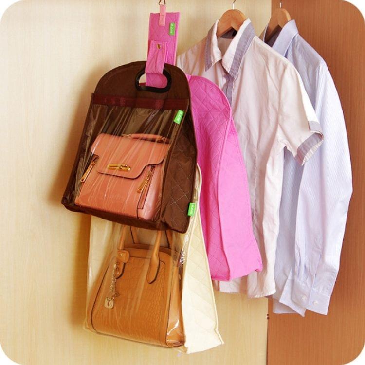Creative Closet Storage Bag Dust Bag Hanging Bag(Small Pink)