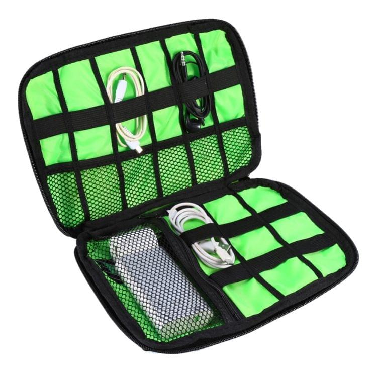 Portable Travel Organizer Storage Collection Bag Case Pouch Digital Gadget Electronic Accessories, Size: 25.7*18.5*1.2cm(Black)