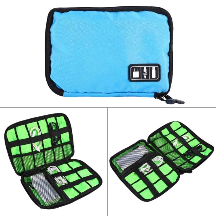 Portable Travel Organizer Storage Collection Bag Case Pouch Digital Gadget Electronic Accessories, Size: 25.7*18.5*1.2cm(Black)