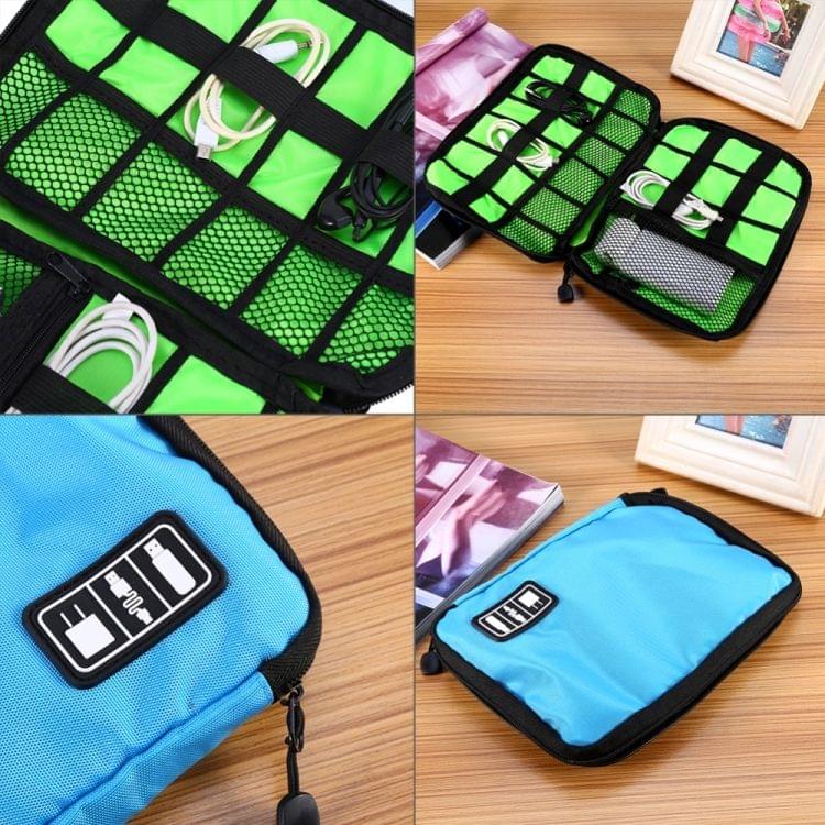 Portable Travel Organizer Storage Collection Bag Case Pouch Digital Gadget Electronic Accessories, Size: 25.7*18.5*1.2cm(Black)