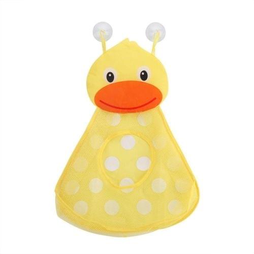 Baby Shower Bath Toys Storage Mesh Bag with Strong Suction Cups(Yellow)