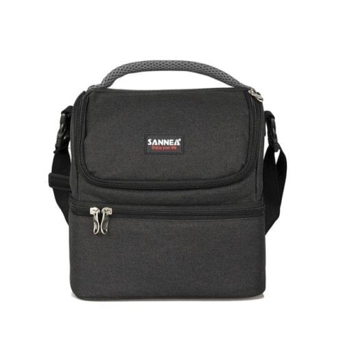 Outdoor Travel Lunch Bag Aluminum Film Insulation Bag Picnic Bag(Black)