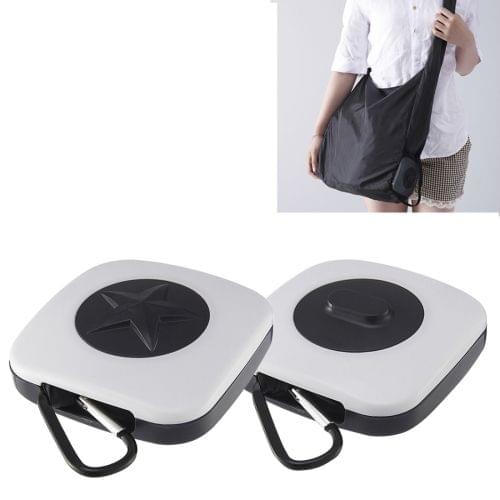 Creative Rotating Foldable Shopping Storage Bag Portable Large Capacity Eco-friendly Nylon Storage Bag, Random Pattern Delivery(White)