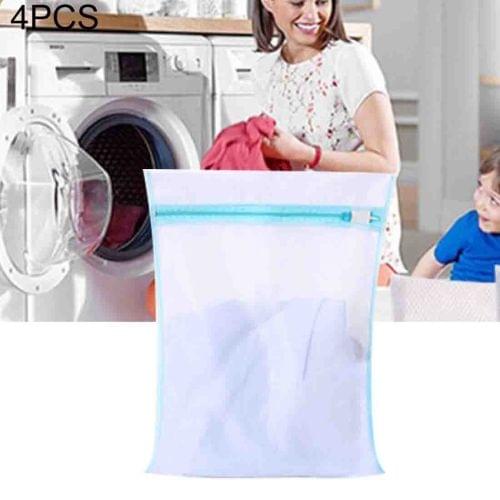 4 PCS Thickening Coarse Mesh Laundry Bag Suit Polyester Washing Mesh Bag, Size: L, 50*60cm (Blue)