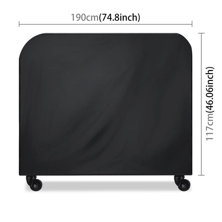 Anti-UV Waterproof Dust-proof 210D Oxford Cloth Folding BBQ Protective Cover Outdoor Gas Charcoal Electric Barbeque Grill Cover, Size: 190*71*117cm(Black)