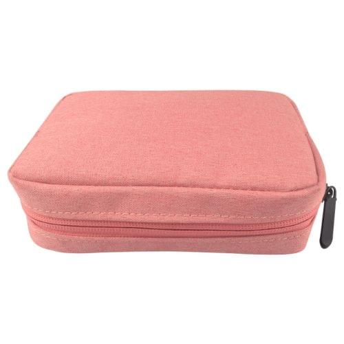 Simple Multi-functional Digital Device Travel Storage Bag for Phones, Power Bank, U-disk, Earphones, Data Cable and etc, Big Size: 23*11*5cm(Pink)