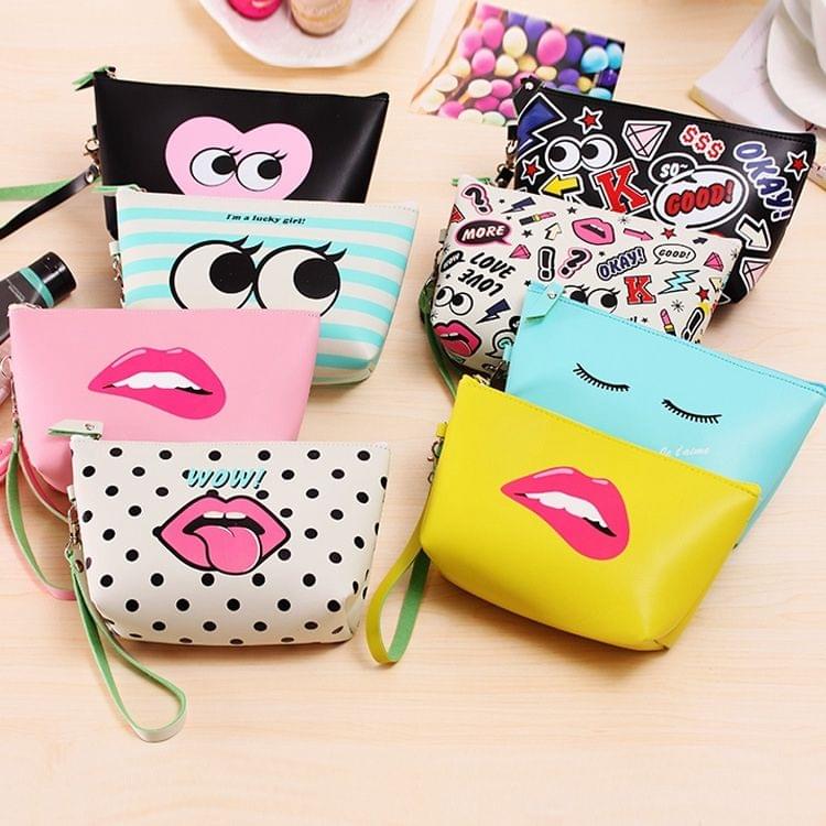 2 PCS Portable PU Creativity Water-proof Travel Cosmetic Organizer Bag