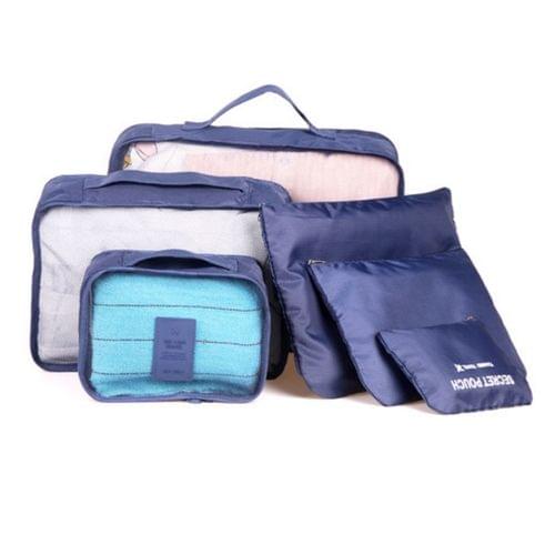 6 in 1 Outdoor Traveling / Household Clothing Storage Bag Included Six Pieces Suit(Dark Blue)