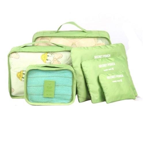 6 in 1 Outdoor Traveling / Household Clothing Storage Bag Included Six Pieces Suit(Green)