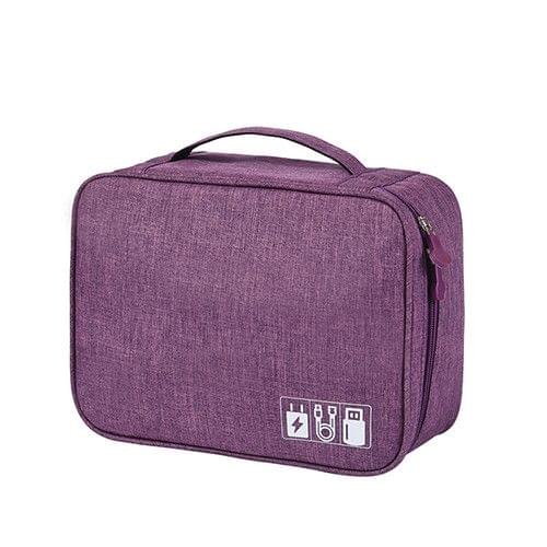 Digital Cable Bag Men Portable Travel Gadgets Pouch Power Cord Charger Headset Organizer(Purple)
