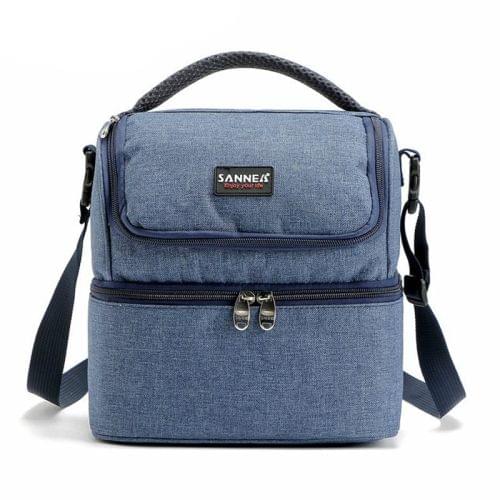 Outdoor Travel Lunch Bag Aluminum Film Insulation Bag Picnic Bag(Blue)