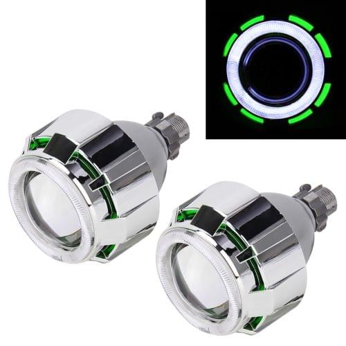 IPHCAR M803 H1 2.5 inch 12V Bi-Xenon Projector Lens Headlight with Exquisite Angle Eyes Decoration for Left Driving(Green)
