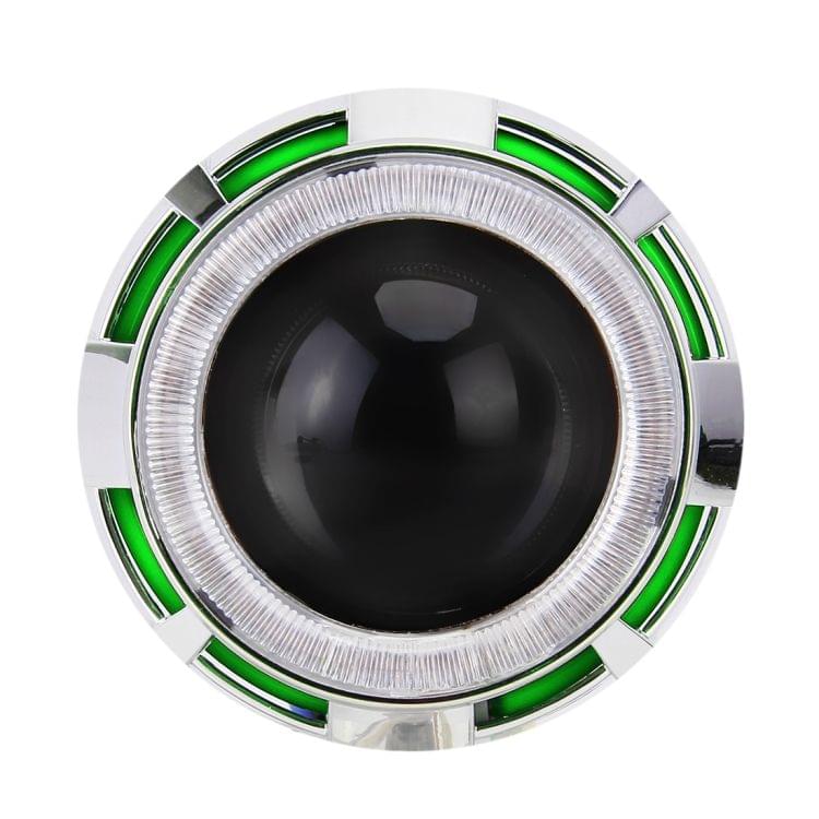 IPHCAR M803 H1 2.5 inch 12V Bi-Xenon Projector Lens Headlight with Exquisite Angle Eyes Decoration for Left Driving(Green)