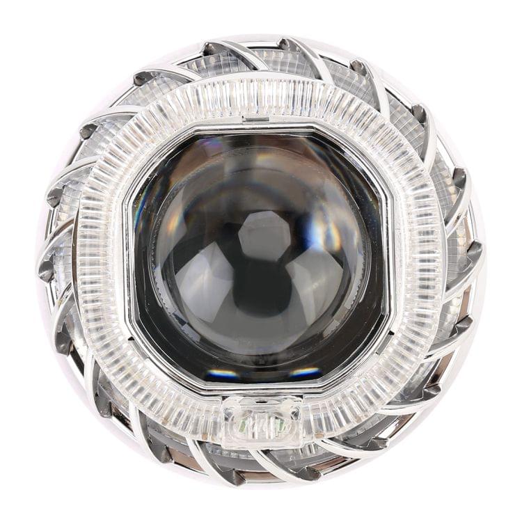 IPHCAR F2S 2 PCS H1 2.5 inch 12V Double Light Bi-Xenon Projector Lens Headlight with Light Bulb for Left Driving (White Light)