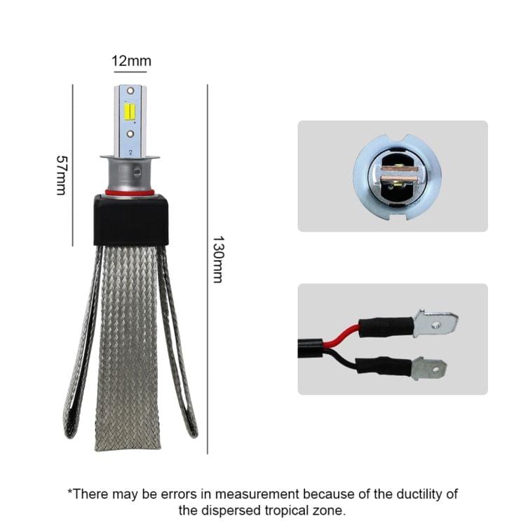 2 PCS T9 H3 9-36V / 25W / 3000K 4300K 6000K / 3000LM IP68 Car Triple Color LED Headlight Lamps