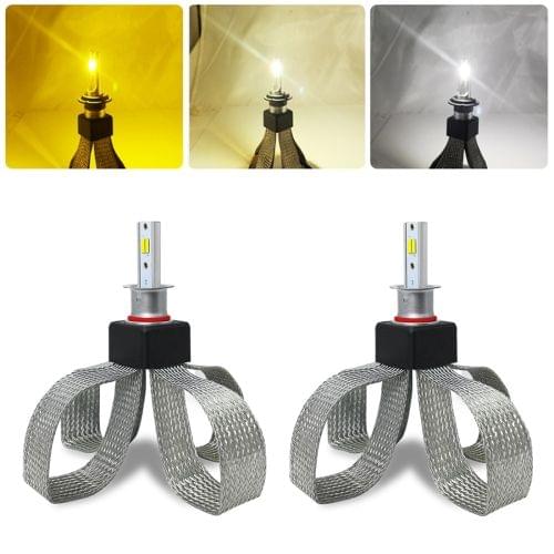 2 PCS T9 H3 9-36V / 25W / 3000K 4300K 6000K / 3000LM IP68 Car Triple Color LED Headlight Lamps