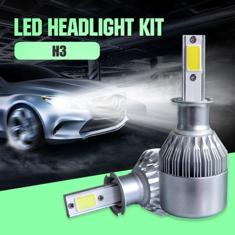 2 PCS C9 H3 18W 1800LM 6000K Waterproof IP68 Car Auto LED Headlight with 2 COB LED Lamps, DC 9-36V(White Light)