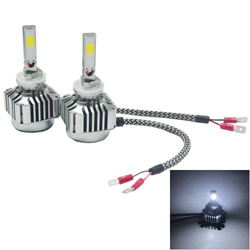 2 PCS WEIYAO V8 H27 36W 4800LM 6000K White Light Car 2 COB LEDs Headlight Kit, DC 12-24V