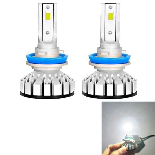 2 PCS R8 H8/H9/H11 30W 3500LM 6000K IP65 Waterproof Car LED Headlight with 2 COB Lamps, DC 9-36V (White Light)