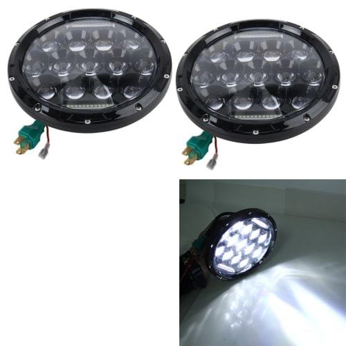 2 PCS 7 inch DC10-48V 36W 6000K Harley Motorcycle Headlight with 12 SMD-5630-LED Lamps and 12 Crystal Lamp Beads(White Light)