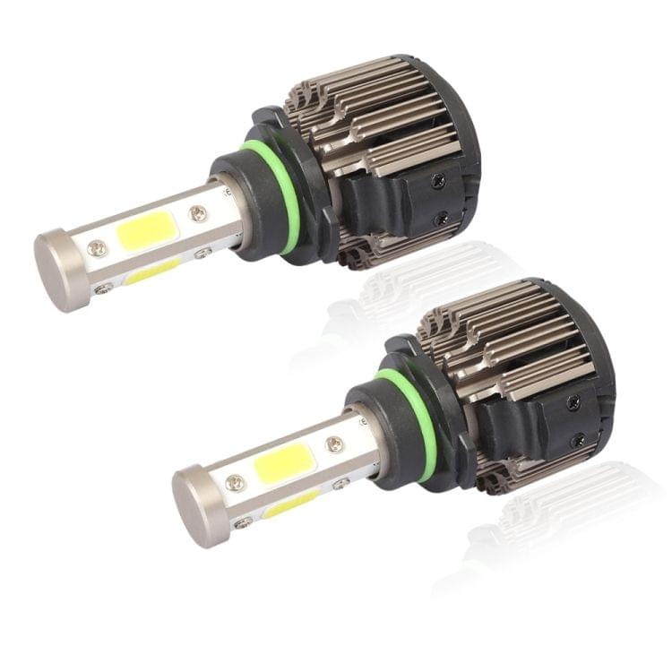 2 PCS X6 9006 36W 3600LM 6500K 4 COB LED Car Headlight Lamps, DC 9-32V White Light(Metallic Grey)