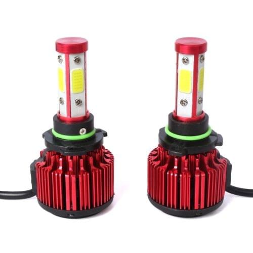 2 PCS X6 9006 36W 3600LM 6500K 4 COB LED Car Headlight Lamps, DC 9-32V White Light(Red)