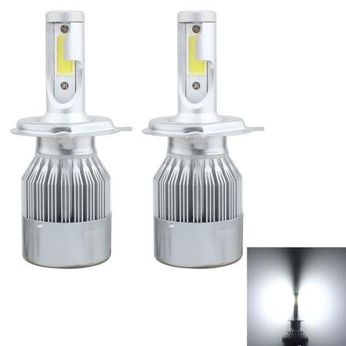 2 PCS  H4 18W 1800 LM 6000K IP68 Canbus Constant Current Car LED Headlight with 2 COB Lamps, DC 9-36V(White Light)