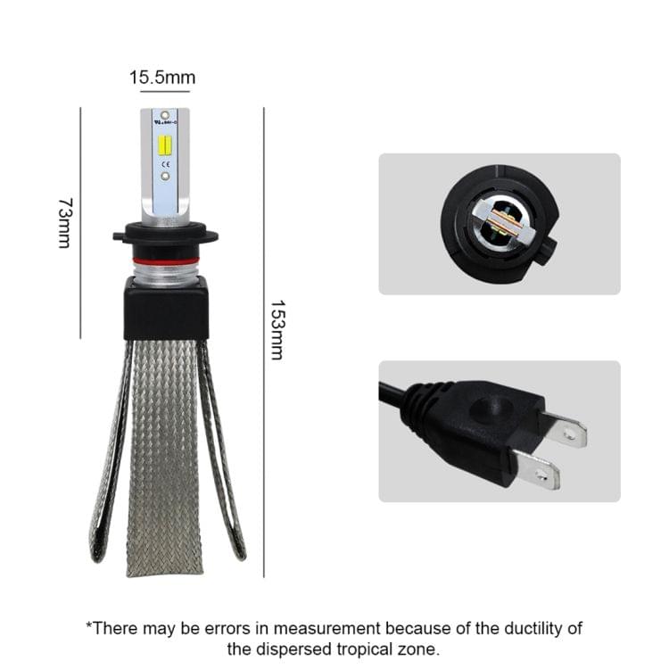 2 PCS T9 H7 9-36V / 25W / 3000K 4300K 6000K / 3000LM IP68 Car Triple Color LED Headlight Lamps