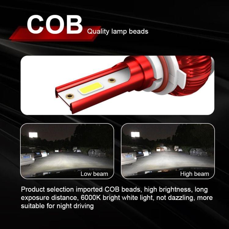 2 PCS K1 9006 / HB4 DC9-36V / 10W / 6000K / 1000LM IP68 Car LED Headlight Lamps (Cool White)