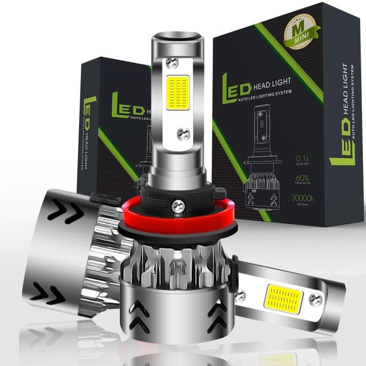 2 PCS H11 27W 3000LM 6000K Pure White COB Chips LED Headlight Bulbs Conversion Kit, DC 9-36V