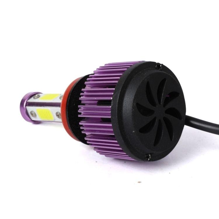 2 PCS X6 H8/H11 36W 3600LM 6500K 4 COB LED Car Headlight Lamps DC 9-32V White Light(Purple)