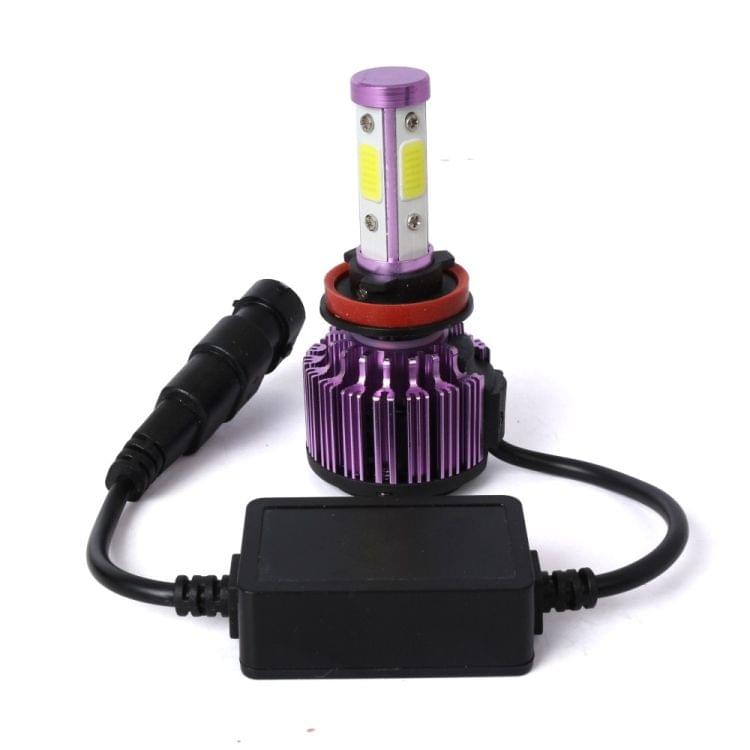 2 PCS X6 H8/H11 36W 3600LM 6500K 4 COB LED Car Headlight Lamps DC 9-32V White Light(Purple)