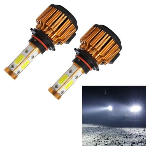 2 PCS X6 9005 36W 3600LM 6500K 4 COB LED Car Headlight Lamps, Gold Shell, DC 9-32V(White Light)