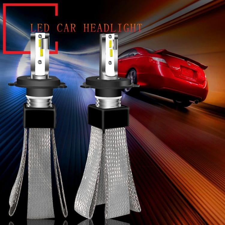 2 PCS H4 30W 4000LM 6000K Pure White Hi/Lo Beams CSP LED Headlight Bulbs Conversion Kit, DC 9-36V