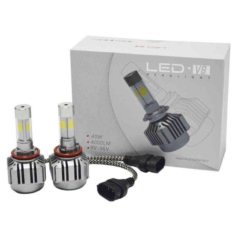 2 PCS WEIYAO V8 H8 36W 4800LM 6000K White Light Car 4 COB LEDs Headlight Kit, DC 12-24V