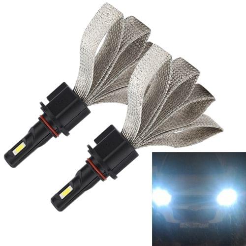 2 PCS S7 9005 40W 3200 LM 6000K IP68 Car Headlight with 2 COB Lamps and Heat Dissipation Cable, DC 9-30V(White Light)