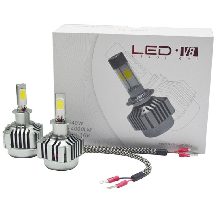 2 PCS WEIYAO V8 H3 36W 4800LM 6000K White Light Car 2 COB LEDs Headlight Kit, DC 12-24V