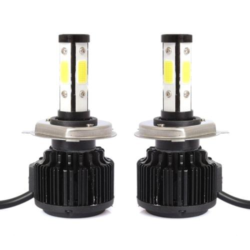 2 PCS X6 H4 36W 3600LM 6500K 4 COB LED Car Headlight Lamps DC 9-32V White Light(Black)