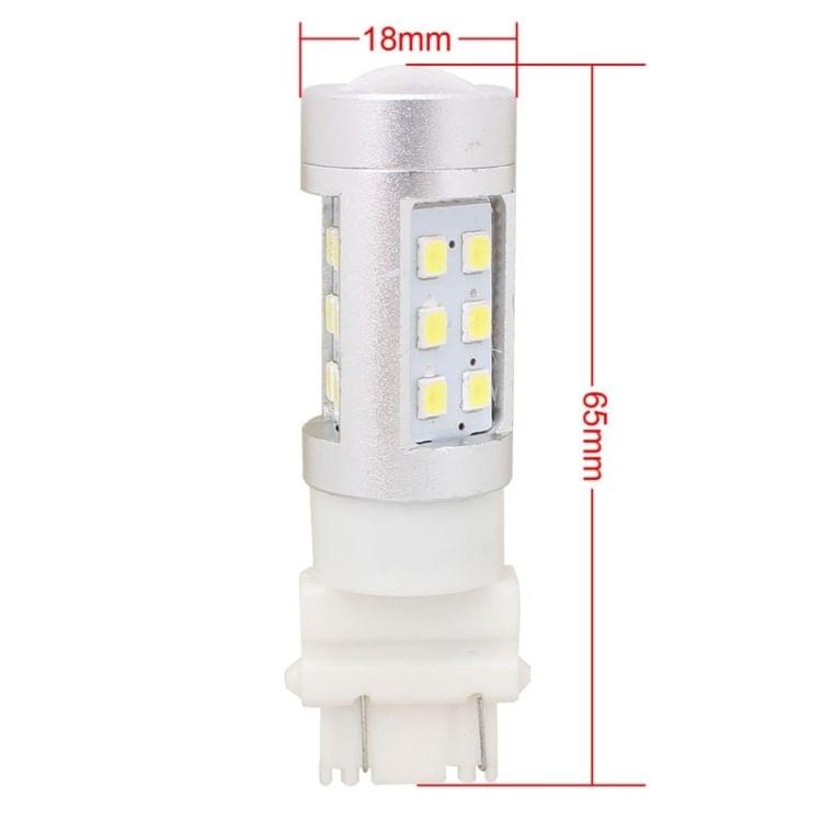 2 PCS T25 4.2W 630LM White Light Dual Wires 21 LED 2835 SMD Car Brake Light Daytime Running Light Bulb,  DC 12V